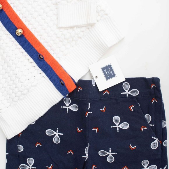 Janie and Jack White and Navy Kids Matching Set - Picture 2 of 2